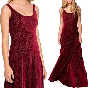 BLACKMILK burned velvet wine MAXI DRESS